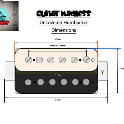 Guitar Madness G.M. HexBucker High Output (50mm) Neck Humbucker Black with Black Poles image 9