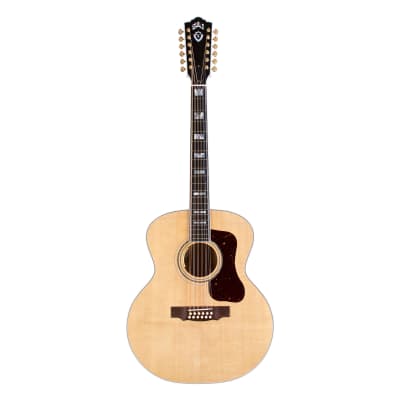 Guild USA F-512E 12-String Jumbo Acoustic-Electric Guitar, Natural Maple Blonde image 1