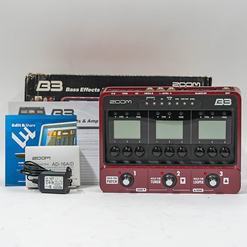 Zoom B3 Bass Effects and Amp Simulator Effect Pedal with Box and Power Supply image 1