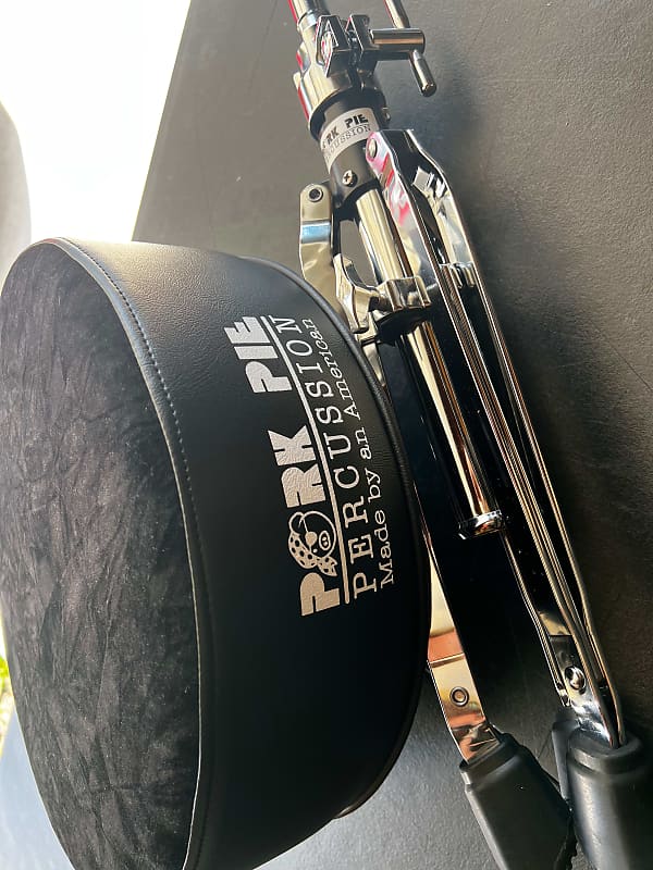 Mint Pork Pie Round Drum Throne Solid Black/Black Crush Reverb