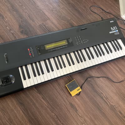 Korg M1 (P 03) + PS-1 Pedal Late 1980s-Early 1990s - Black, Tokyo, Japan, Replaced Battery, Needs Data Download