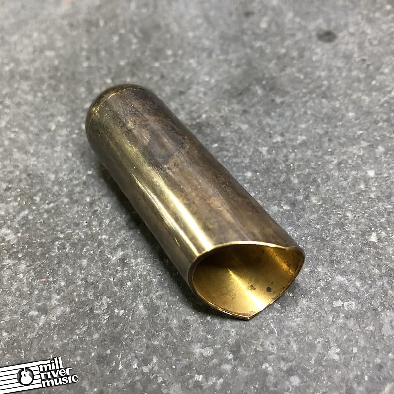 The Rock Slide BTRS-SMP-SB Aged Brass Balltip Guitar Swamp Slide Small