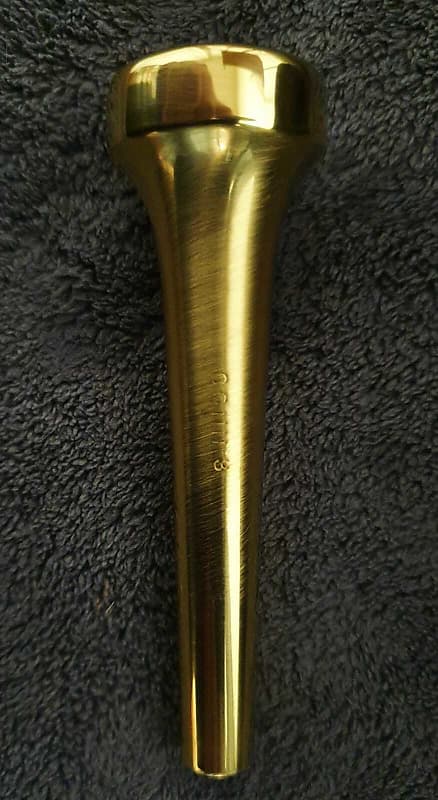 CONN 3 , brushed 24k gold plated trumpet mouthpiece image 1