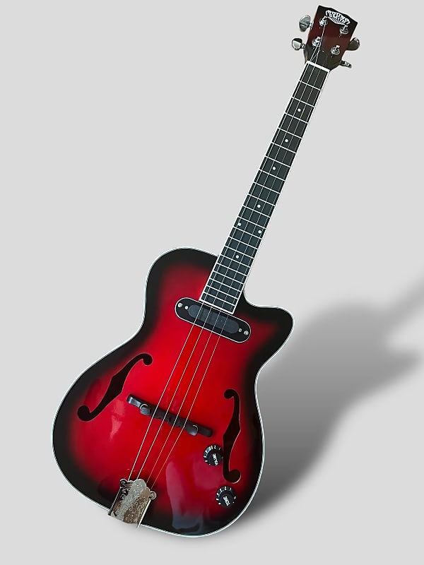 Sound Smith Hollow Body Ukulele 2024 Cherry Burst Baritone Reverb