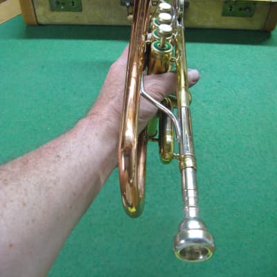Harry Pedler & Sons American Triumph Trumpet 1950's with Rare Copper Bell - Case & Bach 7C MP image 13