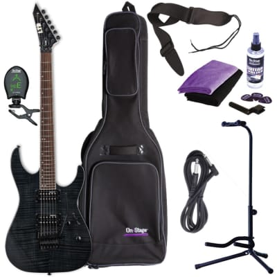 ESP LTD M-200FM Electric Guitar (See Thru Black) Package Wireless Mic System for sale