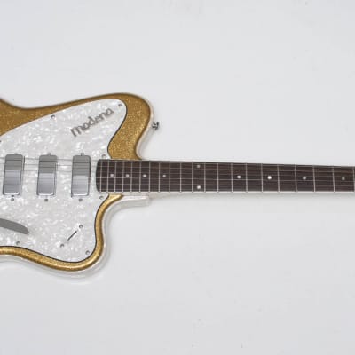 Italia Modena Classic Gold Sparkle Offset guitar Made in Korea w/ original gigbag image 2
