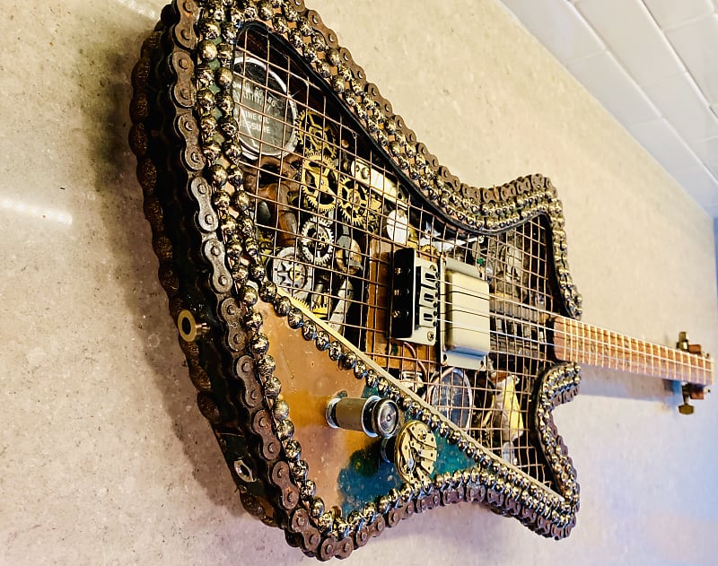 Custom Cigar Box Style Steampunk Guitar | Reverb