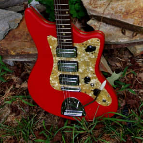 Egmond Model “3V” 1965 Red Vinyl. Electric Guitar.  Made in Holland. Used by most of the 60's Brits image 12