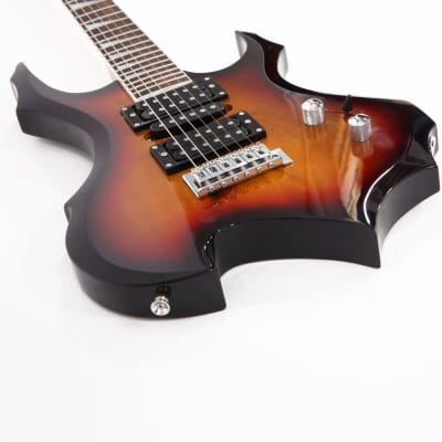 Glarry Flame Shaped Electric Guitar with 20W Electric Guitar Sound HSH Pickup Novice Guitar image 10