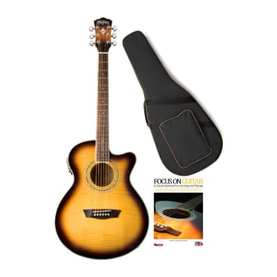 Washburn Festival EA15 Acoustic Electric Guitar (Right-Hand, Tobacco Burst) with Accessory Bundle for sale