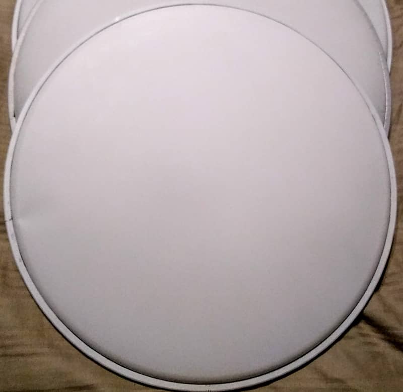 DRUM HEADS PAIR  14" SINGLE PLY BATTERS - WHITE COATED image 1