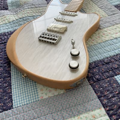 Luthier Crafted Moniker Rival SSH Custom Ultra Cool Iridescent White Top Chambered  Body w/ HS Case image 5