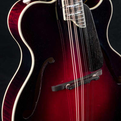 Hinde Jazz Model Adirondack Spruce and Flamed Maple Merlot Burst Mandolin with Pickup NEW image 8