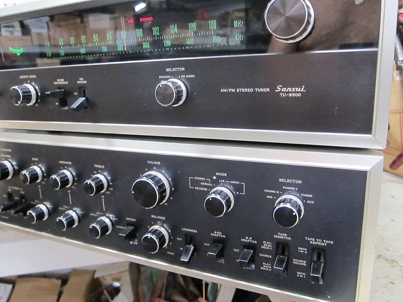 Vintage Sansui AU-9500 + TU-9500 Amp + Tuner, Top Line, Ex Sound, Powerful,  Original, Quiet, Plug +