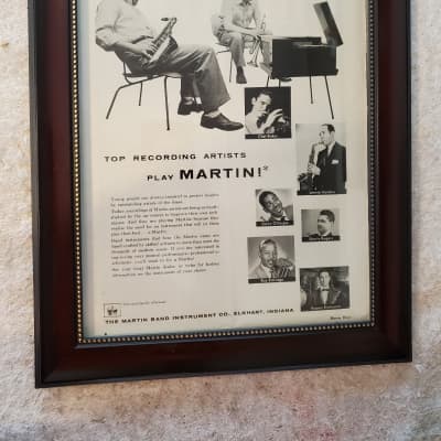 1955 Martin Horns Promotional Ad Framed Chet Baker, Dizzy, Shorty Rogers Original for sale