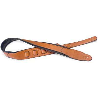 STAGG SPFL 40 HON Honey-Coloured Leatherette Guitar Strap with a Triangular End image 2