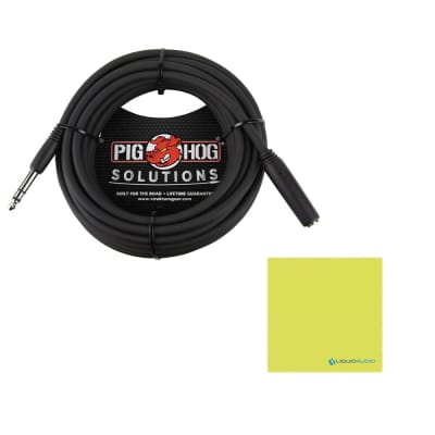 Mint Sennheiser HD 280 PRO Over Ear Headphones Black Bundle with Pig Hog PHX14-25 1/4" Headphone Extension Cable and Instrument Polishing Cloth - Studio Monitor Headphones image 6