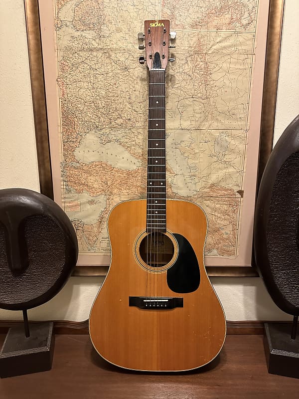 Vintage Sigma DM-5 - Dreadnought Mahogany Acoustic Guitar w/ Travel Case, Same Day QuikShip image 1