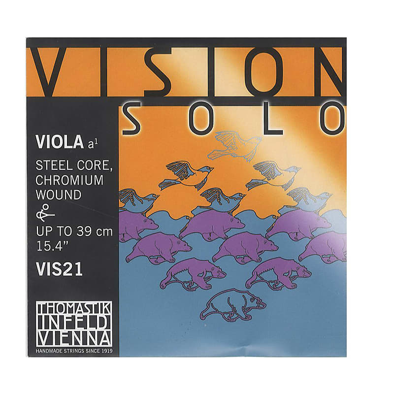 Thomastik-Infeld	VIS21 Vision Solo Chrome-Wound Carbon Steel 4/4 Viola Strings - A (Medium) image 1