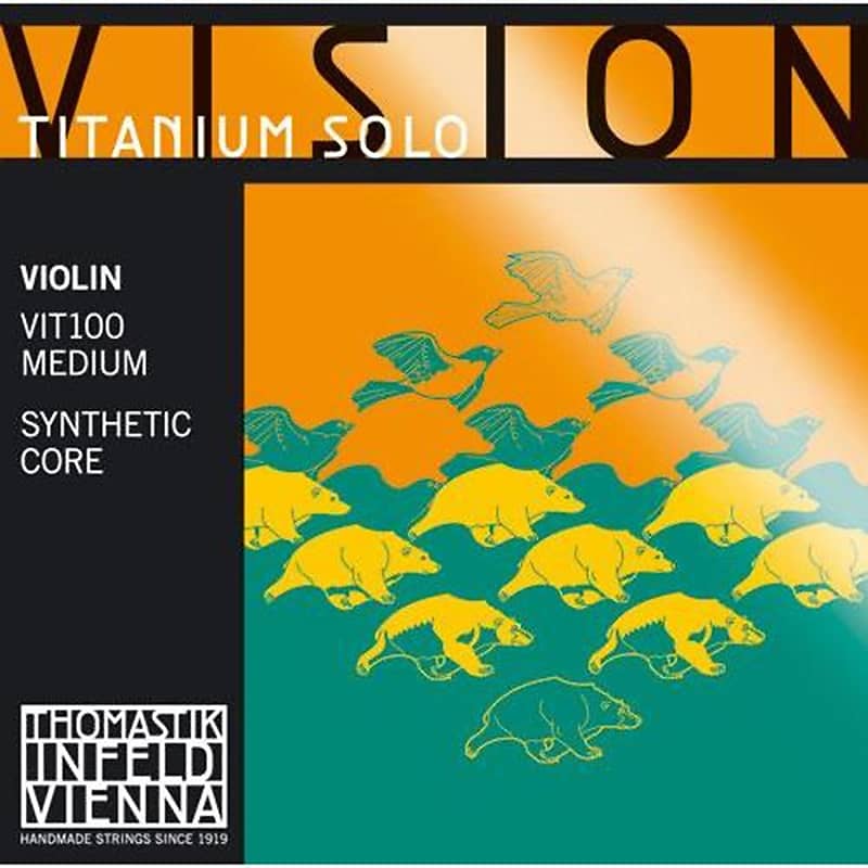 Thomastik-Infeld	VIT100 Vision Titanium Solo Synthetic Core 4/4 Violin String Set - (Medium) image 1