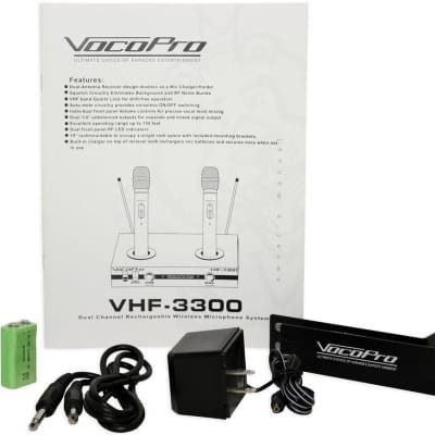 VocoPro VHF-3300 Dual Wireless Handheld Microphone System