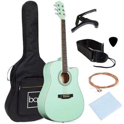 Best Choice Products Full Size Beginner Acoustic Guitar Set with Case, Strap, Capo - 41in-Dark Brown image 15