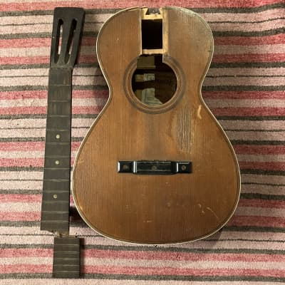 1920's Supertone Parlor Guitar Project w/Metal Bridge for sale