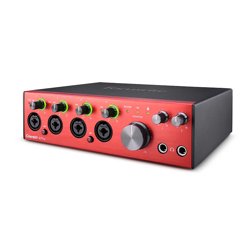 Focusrite Clarett+ 4Pre 18-In and 8-Out Audio Interface Bundle with  Headphones, Microphone Cable (4-Pack), and TRS Cable (2-Pack)