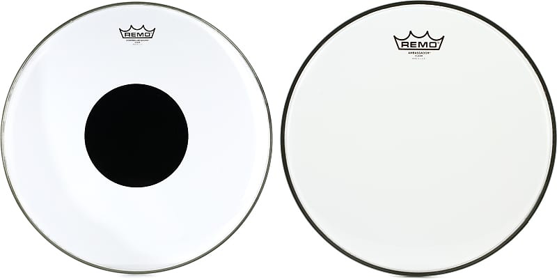 Remo Controlled Sound Clear Drumhead - 18 inch - with Black Dot  Bundle with Remo Ambassador Clear Drumhead - 13 inch image 1