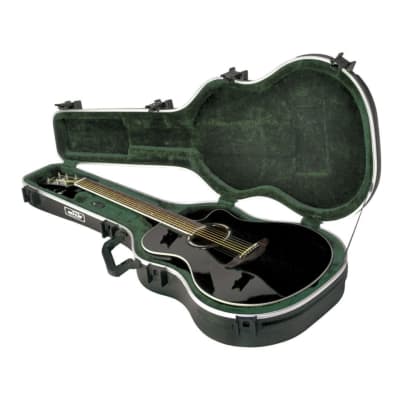 SKB Cases Thin-Line Acoustic-Electric or Classic Deluxe Guitar Hardshell Case with Full-Length Neck Support, TSA Latch, Over-Molded Handle, and Accessories Compartment image 6