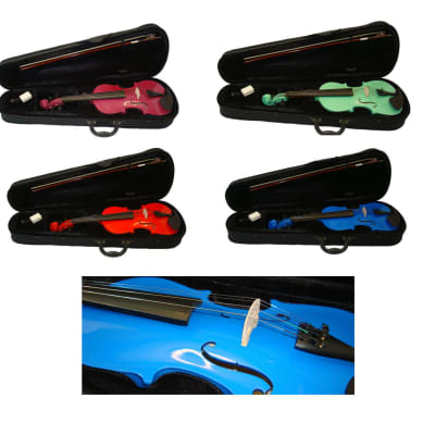 Student Violin 3/4 or 4/4 with Case & Bow 4 Vibrant Colours image 1