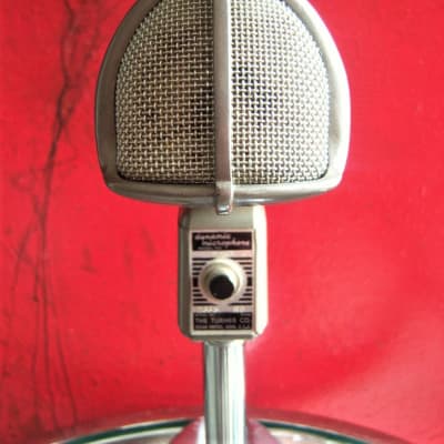 Vintage RARE 1950's Turner P25D dynamic microphone brown w period stand & cable image 4