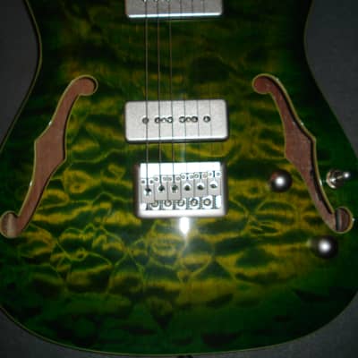 Raven West Semi-Hollow Body Tele - Emerald Quilted Maple for sale