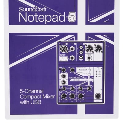 Soundcraft Notepad-5 Channel Podcast Mixer Podcasting Interface w/USB For Mac/PC image 6