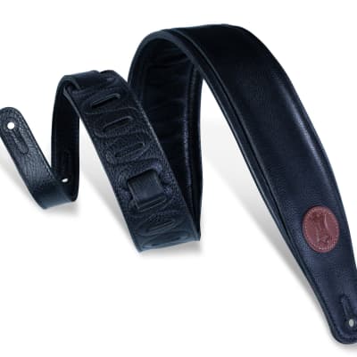 Levy's Folk Instrument Series Black Leather Banjo Strap