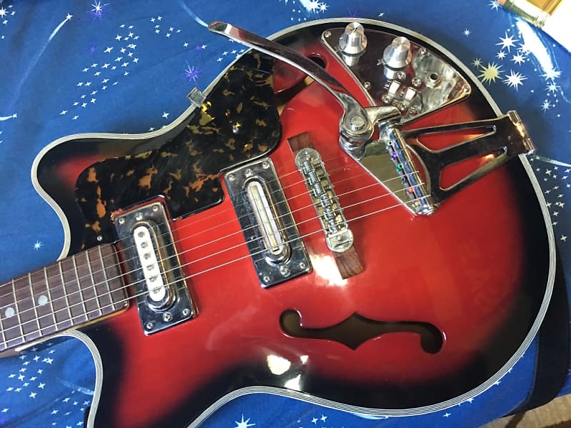 Fujigen Canora 335 style hollow body 1960's red burst Reverb