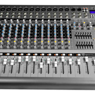 Rockville RPM870 8 Channel 6000w Powered Mixer withUSB, Effects, 8 XDR2 Mic Press