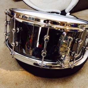 Ahead Black Chrome on Brass  - Black Beauty style Snare Drum image 3