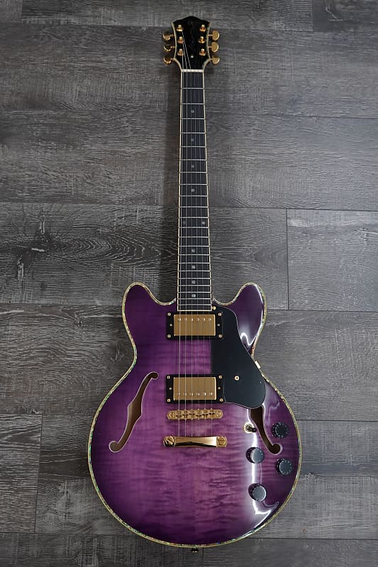 AIO Wolf KSA90 Electric Guitar Purple Burst Reverb