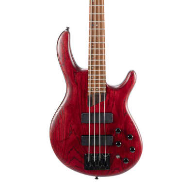 Cort B4ELEMENTOPBR Artisan Series B4 Element Bass Guitar. Open Pore Burgandy Red image 8