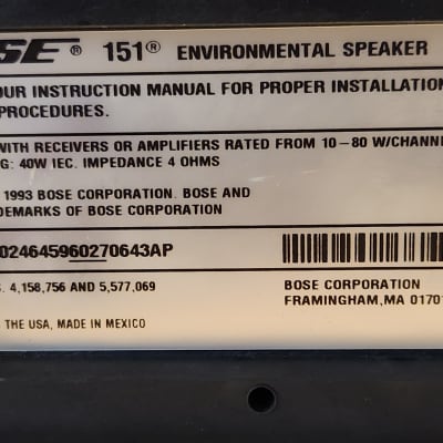 Bose BOSE 151 INDOOR/OUTDOOR ENVIRONMENTAL SPEAKERS PAIR BLACK 2015 - Black carbon image 6