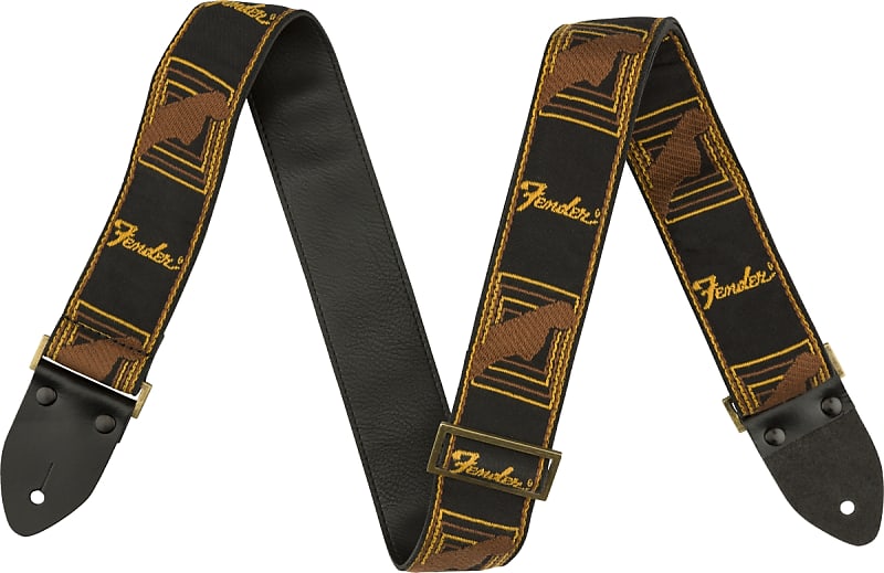 Fender Legacy Monogram Strap - Black/Brown/Yellow