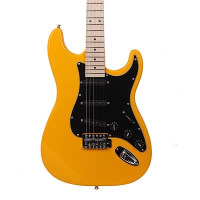 Glarry GST Style Beginner Electric Guitar Kit with Black Pickguard Orange image 6