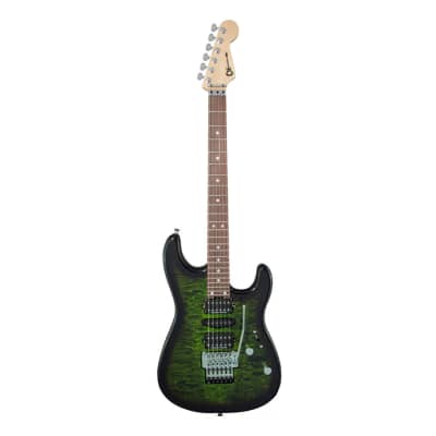 Used Charvel MJ San Dimas Style 1 HSH FR Guitar w/Quilt Top - Trans Green Burst image 2