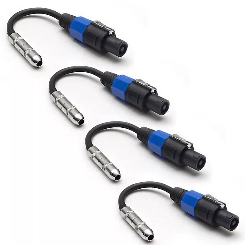 4 Pack Of 1/4" Ts Female To Speakon Adapter Cables image 1