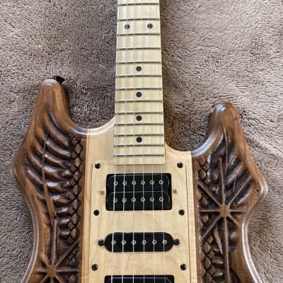 Dark Star Guitar Carved  2024 Woodruff Custom - DiMarzio, Schaller, Preamp, Walnut image 9