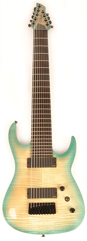 Agile 9 String Electric Guitar 30" Scale Septor Elite 930 EB EMG Oceanburst Flame Electric Guitar image 1