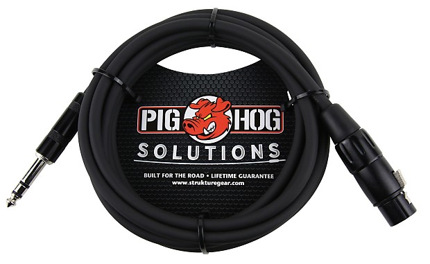 Pig Hog PX-TMXF1 TRS Male to XLR Female Balanced Cable - 10' image 1