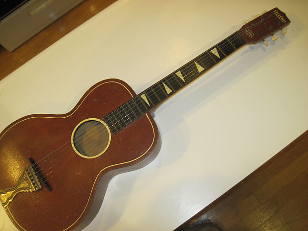 Vintage TELLENO Acoustic Guitar OLD parlor 1940's image 1